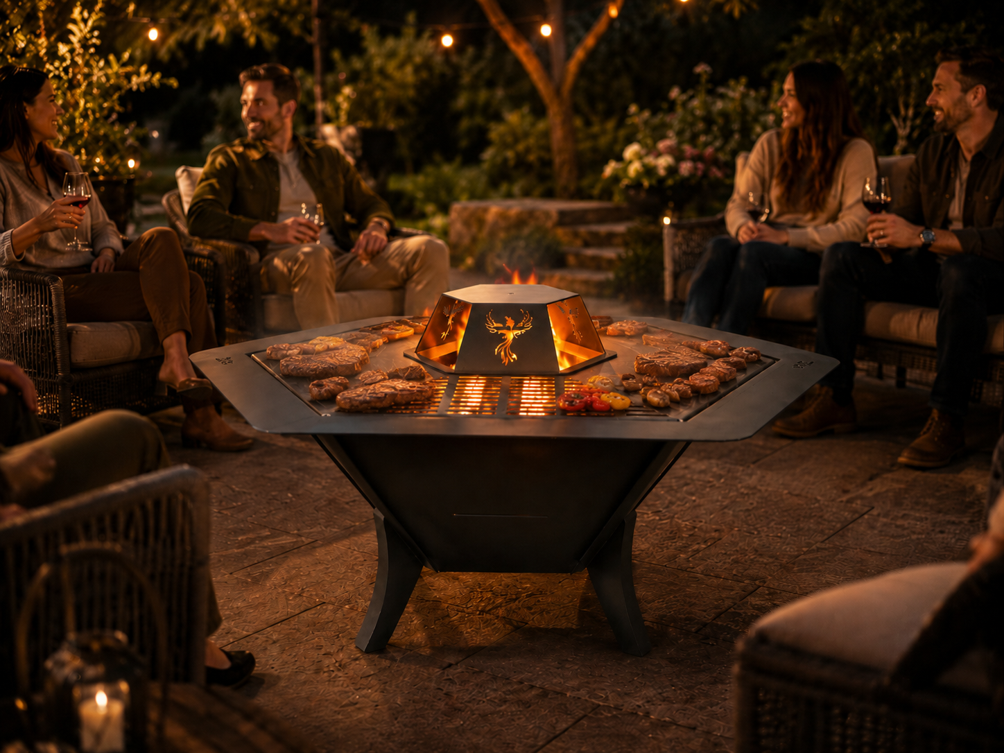 6–8 Person Garden Fire Pits & BBQ
