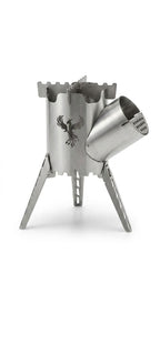 Stainless Steel Camping Stove | Portable Wood Burning Camp Stove | Modular Outdoor & RV Cooking Stove | AYME Outdoorium