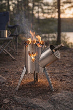 Stainless Steel Camping Stove | Portable Wood Burning Camp Stove | Modular Outdoor & RV Cooking Stove | AYME Outdoorium