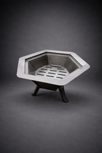 61 cm Portable Steel Fire Pit | Wood & Charcoal Burning Outdoor Fireplace | AYME Outdoorium