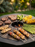 Premium Portable Fire Pit & Modular BBQ Grill | Low-Smoke Outdoor Cooking System | Carry Bag Included
