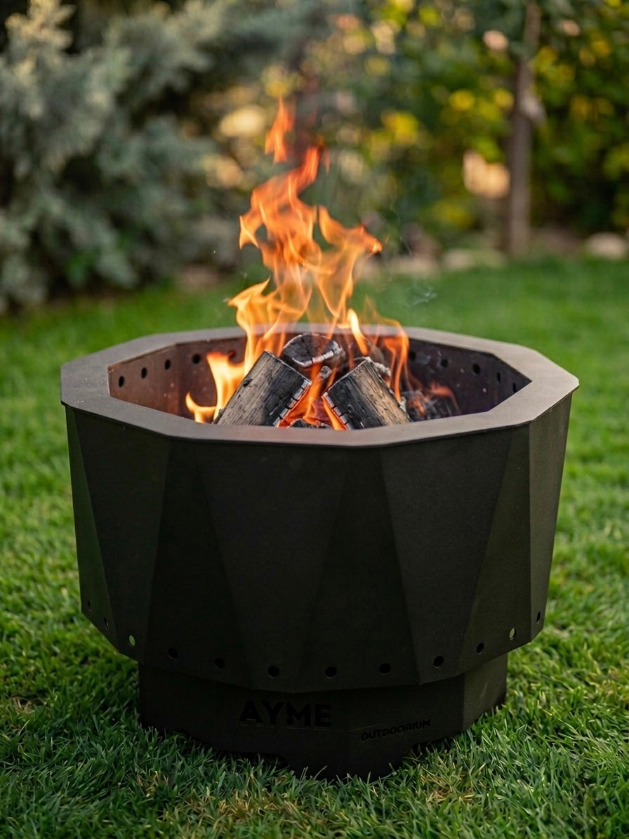Premium Portable Fire Pit & Modular BBQ Grill | Low-Smoke Outdoor Cooking System | Carry Bag Included