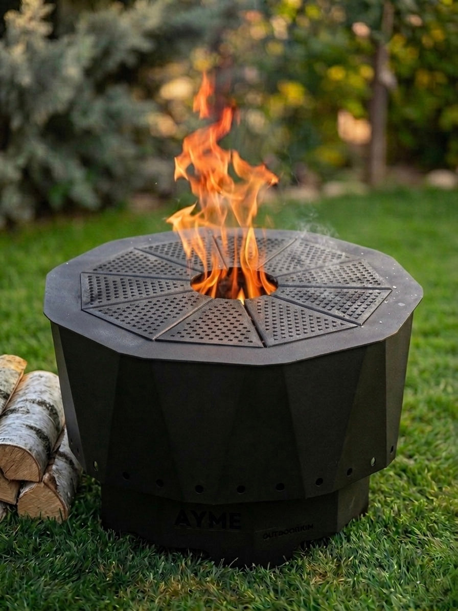 Premium Portable Fire Pit & Modular BBQ Grill | Low-Smoke Outdoor Cooking System | Carry Bag Included
