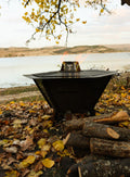 61 cm Portable Fire Pit with Grill Grate | Wood, Charcoal & Pellet Burning BBQ Fire Pit | AYME Outdoorium