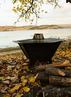 61 cm Portable Fire Pit with Grill Grate | Wood, Charcoal & Pellet Burning BBQ Fire Pit | AYME Outdoorium
