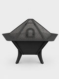 84 cm Steel Fire Pit | Wood & Charcoal Burning Outdoor Fireplace | Portable Garden Fire Pit | AYME Outdoorium