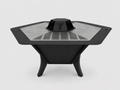 84 cm Fire Pit with Grill Grate Wood & Charcoal Burning Outdoor Fireplace, BBQ Grill & Garden Heater for 6 People / AYME Outdoorium