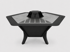 84 cm Fire Pit with Grill Grate Wood & Charcoal Burning Outdoor Fireplace, BBQ Grill & Garden Heater for 6 People / AYME Outdoorium