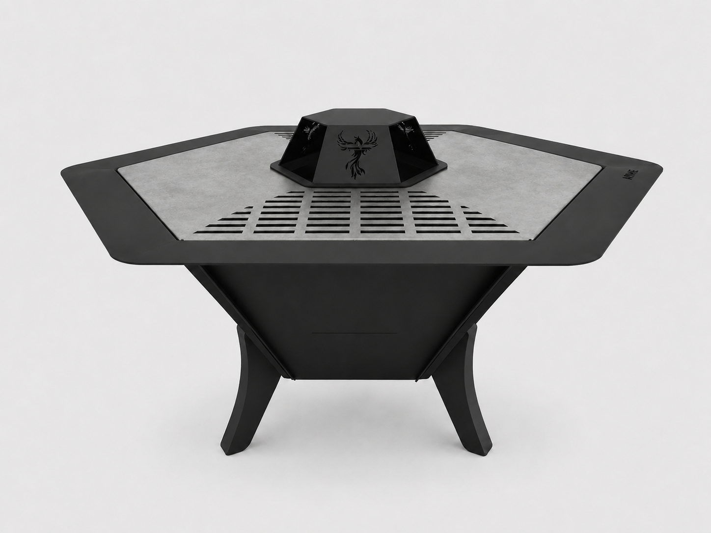 84 cm Fire Pit with Grill Grate Wood & Charcoal Burning Outdoor Fireplace, BBQ Grill & Garden Heater for 6 People / AYME Outdoorium