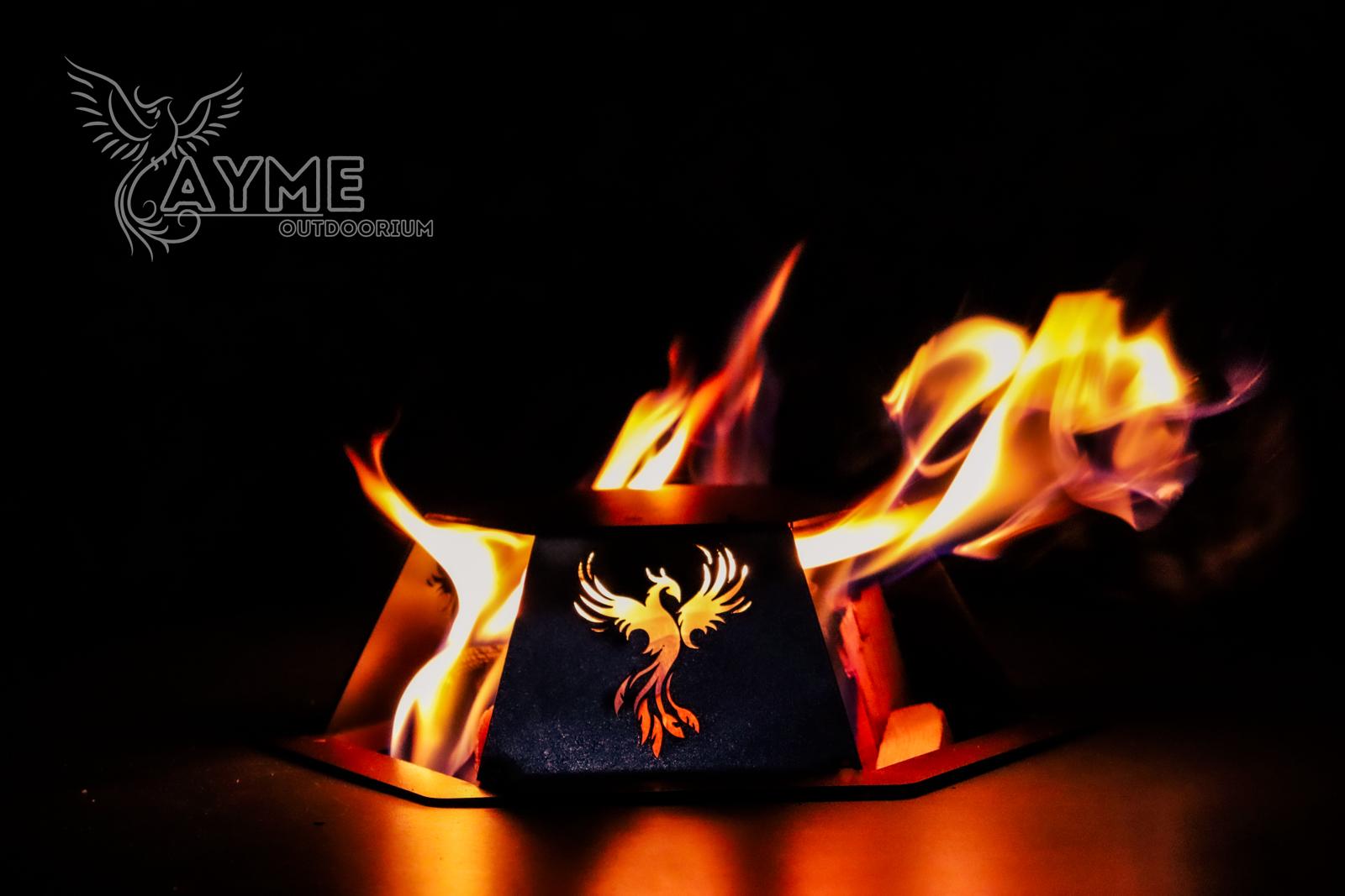 61 cm Portable Steel Fire Pit | Wood & Charcoal Burning Outdoor Fireplace | AYME Outdoorium