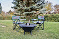 84 cm Portable Fire Pit & BBQ | Wood & Charcoal Burning Outdoor Fireplace for 6 People AYME Outdoorium