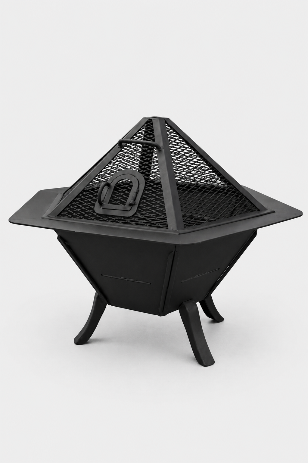 61 cm Portable Steel Fire Pit | Wood & Charcoal Burning Outdoor Fireplace | AYME Outdoorium